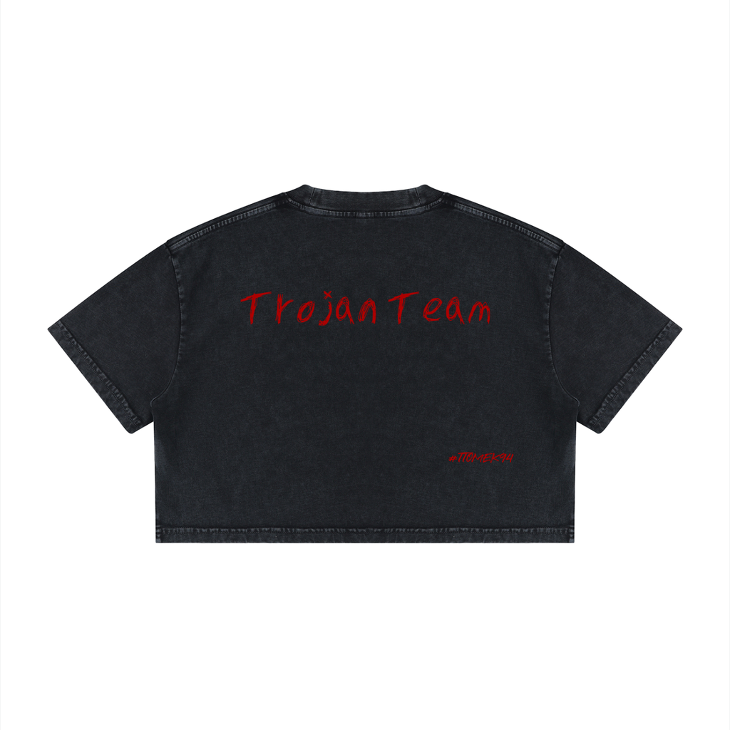 LIMITED dla kobiet  Mineral Wash Cotton Crop T-Shirt