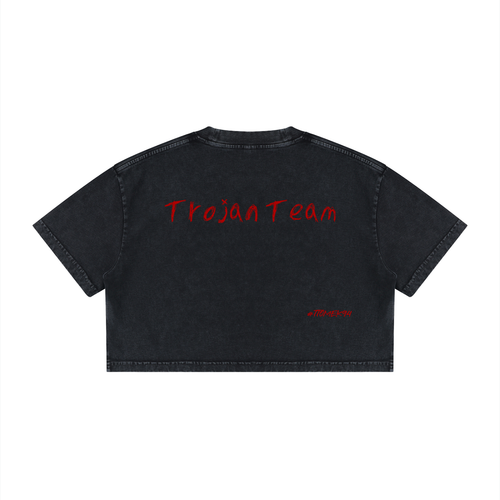 LIMITED dla kobiet  Mineral Wash Cotton Crop T-Shirt