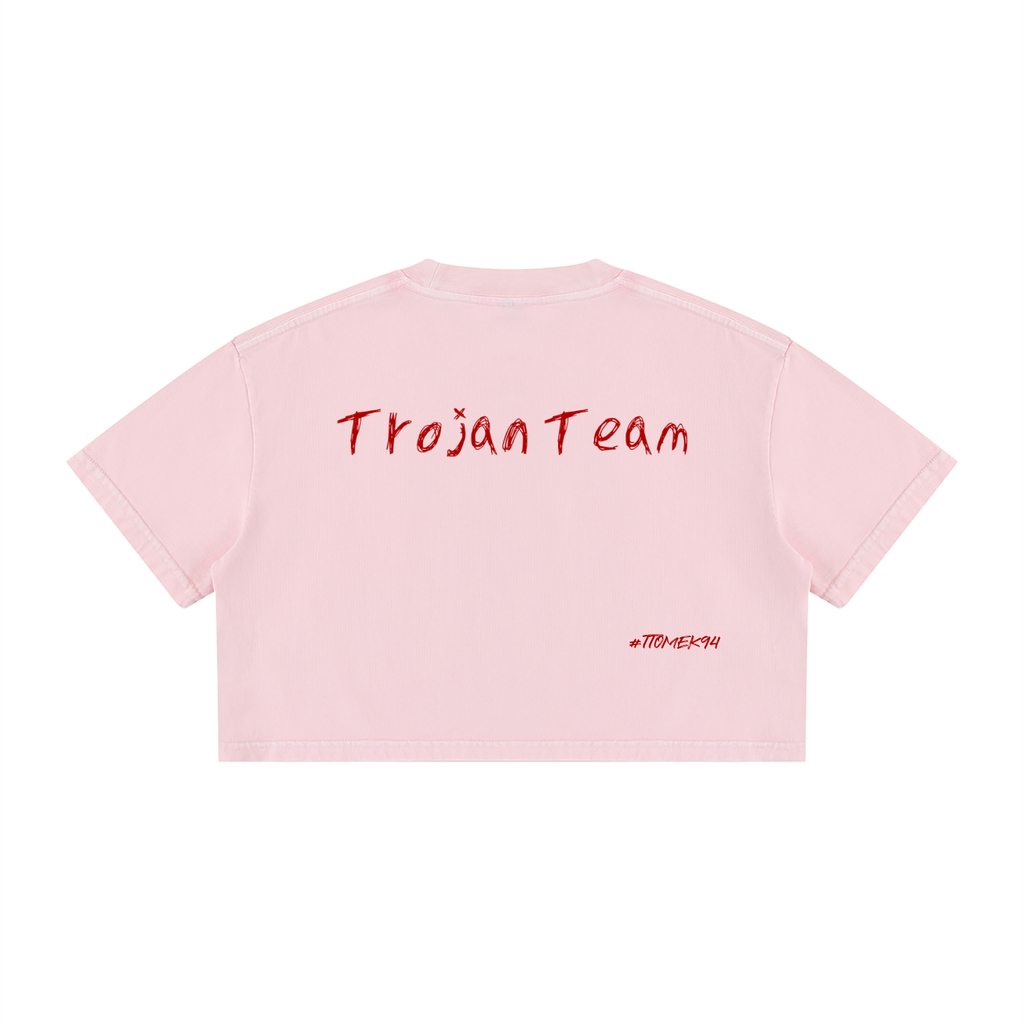 LIMITED dla kobiet  Mineral Wash Cotton Crop T-Shirt